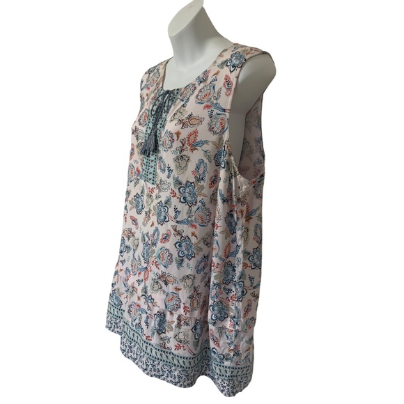 J. Jill Floral Tassel Sleeveless Top Blouse Size XL - Picture 5 of 9